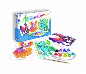 Акварельная раскраска - Мифические животные, с красками и палитрой (SentoSpherE, 6390k)